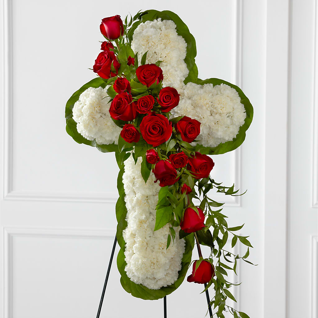 Floral Cross Easel – The Asheville Florist, Swannanoa NC