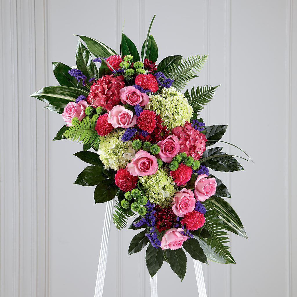 Refreshing Mix Standing Spray – The Asheville Florist, Swannanoa NC