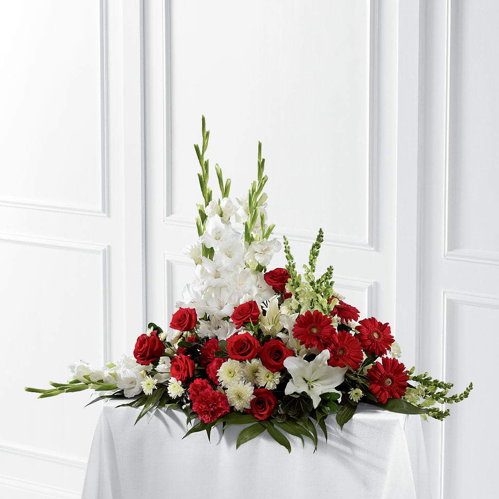 Crimson & White Arrangement – The Asheville Florist, Swannanoa NC