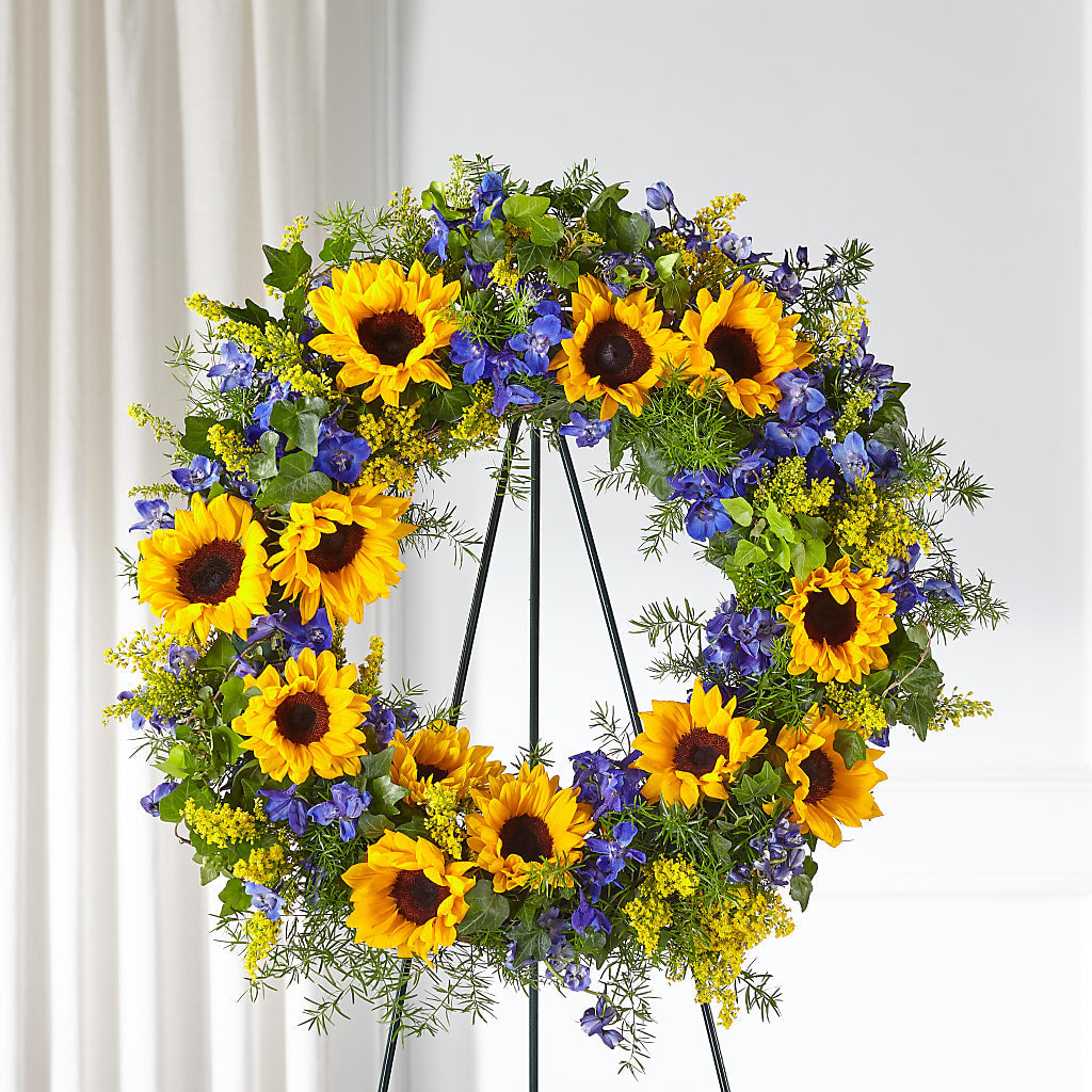 Bright Rays Wreath – The Asheville Florist, Swannanoa NC
