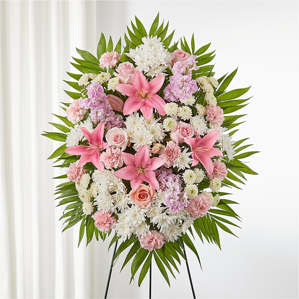 Offering Solace Standing Spray – The Asheville Florist, Swannanoa NC