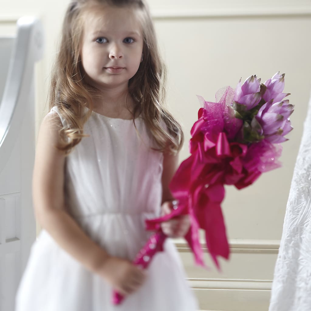 Sparkle Pink Flower Girl Bouquet – The Asheville Florist, Swannanoa NC