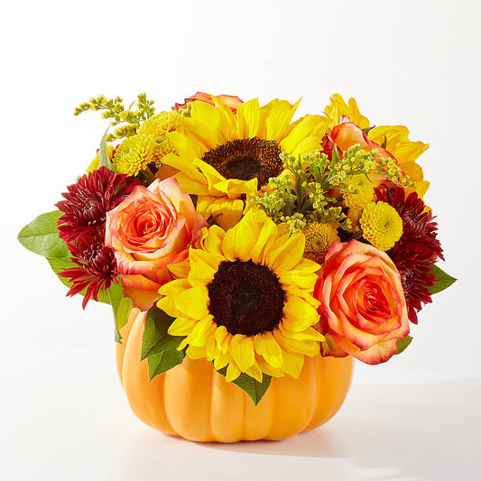Golden Gourd Pumpkin Bouquet –  The Asheville Florist, Swannanoa NC