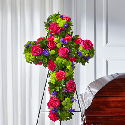 Tribute Rose Floral Cross –  The Asheville Florist, Swannanoa NC