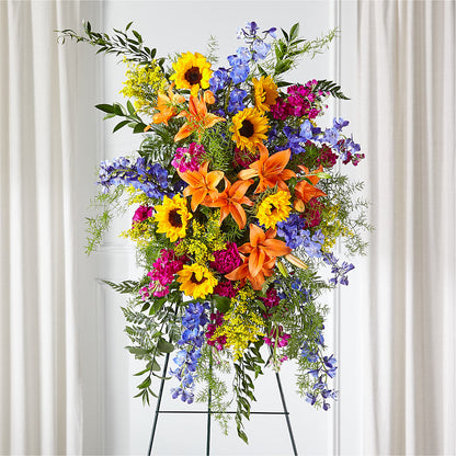 Sunlit Memories Standing Spray (Standard) –  The Asheville Florist, Swannanoa NC
