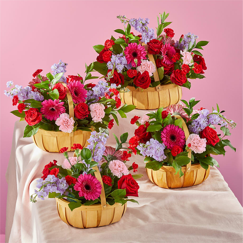 Pink Picnic Basket –  The Asheville Florist, Swannanoa NC