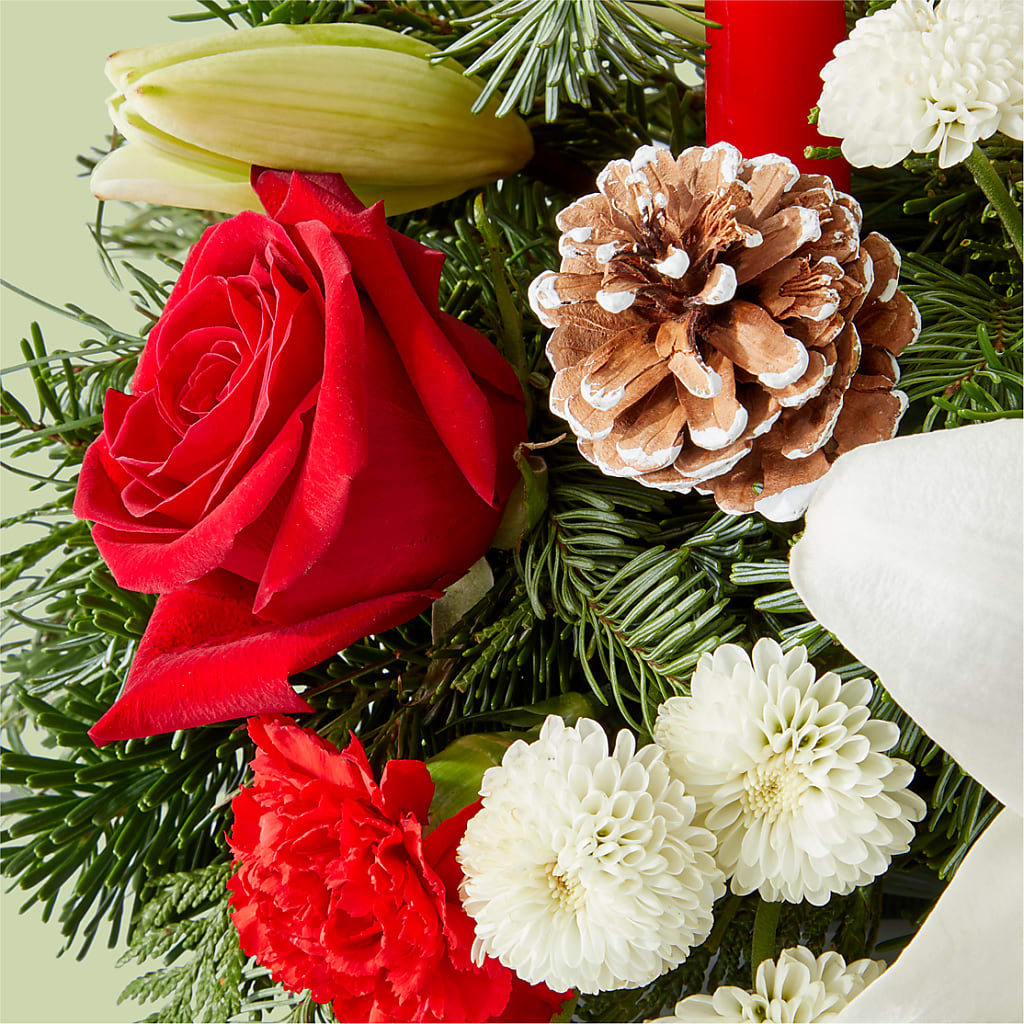 Seasonal Festivities Centerpiece –  The Asheville Florist, Swannanoa NC