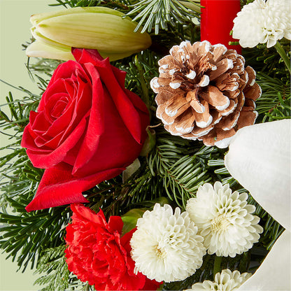 Seasonal Festivities Centerpiece –  The Asheville Florist, Swannanoa NC