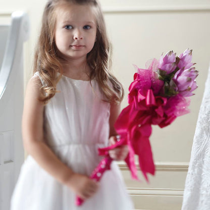 Sparkle Pink Flower Girl Bouquet –  The Asheville Florist, Swannanoa NC